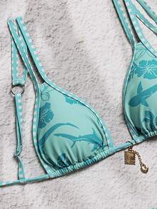 Women's Bikini Beach Wear Larger Women's Beach Swimsuits Holiday, Beach, Party, Sophisticated, Pool,LARA VIVA - 薄荷綠 - 查看 3