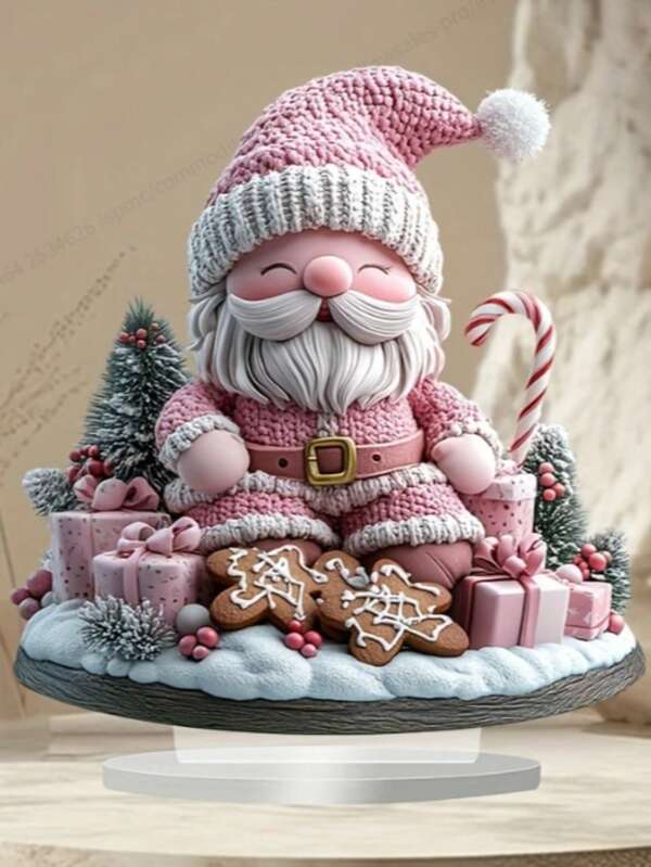 Acrylic 2D Flat Santa Claus Desktop Decor Sign - Multipurpose Holiday Display, Suitable For Home, Office, Cafe, Christmas Holiday Decoration