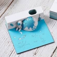 3D 纸雕地球日日历便签，创意高品质可撕便签