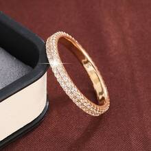 1pc Fashionable Minimalist Double-Row Cubic Zirconia Ring, Casual Gift Design For Women - Multicolor - View 22