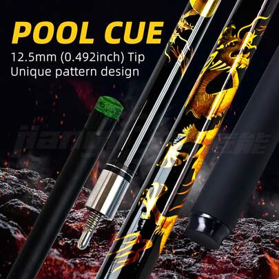 12.5mm Pool Sticks For Adults Gold Glass Fiber Pool Cue Stick For Nine Balls Professional Billiard Players Bar House Use(2025 Pro Series )Pool Cue Stick 57.4in With