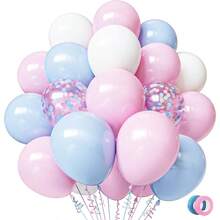 Pink And Blue Balloons 50pcs 12 Inch Pink White Blue Balloons With 65ft Ribbon For Gender Reveal Baby Shower Birthday Bridal Shower Wedding Party Decorations Supplies Perfect For Celebrating Milestone Events With Vibrant Colorful Balloon Arrangements And Elegant Ribbon Accents