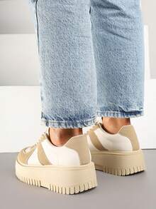 Women's Chunky Platform Sneakers - Casual Spring/Autumn - Camel - View 4