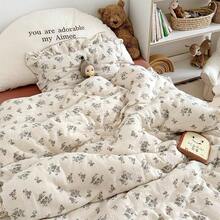 Muslin Duvet Cover With Ruffled Edges, 1 Piece Cotton Comforter Cover 47X59'', Pattern 2-Layer Gauze Bedding, No Quilt Or Pillowcases, Bedroom Essential - 古典 - 查看 11