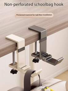 1 Piece Of Foldable And Adjustable Desk-Side Hook, No Drilling Required, No Sticking Needed, Easy To Install, Foldable And Durable, Multi-Functional Hook, Suitable For Classrooms, Desk Organizers, Home Storage, Office Desk Accessories, Desktop Storage Boxes, Student Stationery, School And Office Supplies, Desktop Storage Boxes, Office Decoration, Valentine's Day Decoration