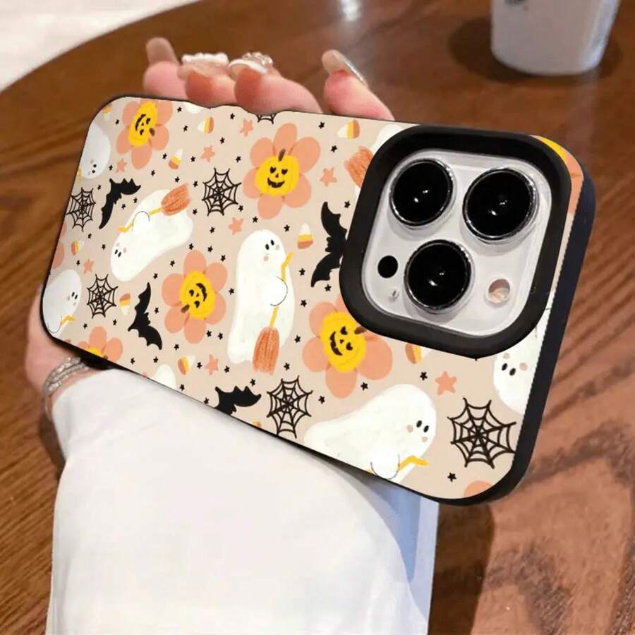 Funda protectora suave para teléfono, de alta calidad y resistente a golpes. Compatible con los modelos 17, 16, 15, 14, 13, 12 y 11 Plus Pro. Colores: negro clásico, morado, gris y blanco. Modelo: Halloween y Acción de Gracias. QY6, Funda protectora para Halloween y Acción de Gracias, resistente a golpes. - Negro - Ver 1