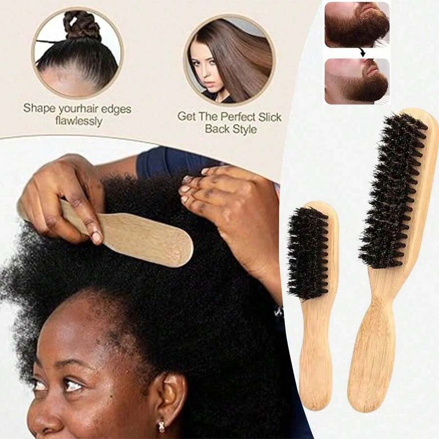 1pc/2pcs Men Beard Brush, Hair Brush, Hair Comb, Women's Bangs Comb, Edge Brush, Volumizing Hair Brush, Anti-Static Hair Styling Tools