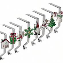 Stocking Holders Set Of 6, Stocking Holders Mantle Set Of 6, Fireplace Stocking Hangers 6 Pac Stocking Stand, Farmhouse Rustic Xmas Decorations Home Indoor