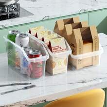 1pc/Set Food Storage Basket, Kitchen Fruit & Vegetable Organizer Basket, Plastic Produce Bin, Kids Toy Storage Basket