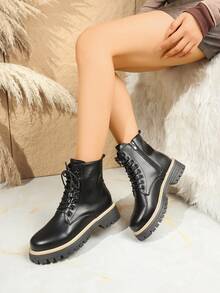 Nuevas botas de tobillo y botines para mujer, zapatos planos versátiles y de moda para uso casual