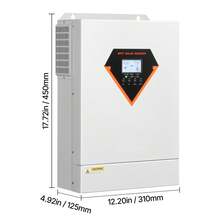 Hybrid Solar Inverter, 6000W, All In One Pure Sine Wave Power Inverter Charger, 48V DC To 220/230V AC, With Built-In 120A MPPT Solar Controller, For Off-Grid System Lead Acid Lithium Battery - 6000W - Xem 10