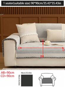 1 件四季沙发垫套，现代简约防滑沙发座垫，防尘可洗沙发套，柔软防褪色，宠物友好，适合 L 型沙发和 1/2/3/4 座沙发 - 淺灰色 - 查看 16