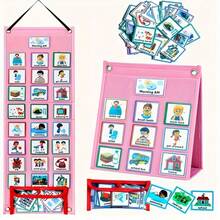 70 piezas Horario visual de invierno para tareas domésticas, rutina de hora de acostarse para estudiantes, tarjetas de comunicación de responsabilidad y horario diario, materiales de aprendizaje para autismo para el hogar y la escuela - Multicolor - Ver 3