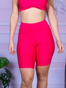 Women's Fitness Bermuda Shorts For Working Out Or Day To Day - 玫紅色 - 查看 2