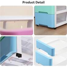 Novelinks Plastic Drawers Storage Organizer With Caster Wheels, Storage Cabinet With 6 Drawers Dresser Organizers And Storage For Living Room, Bedroom, Dormitory, Classroom,Office,Colorful