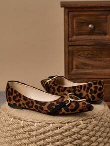 WHDXY 1 Pair Women's Pointed Toe Flats, Soft Leather Office Shoes, Versatile Loafers, Shallow Soft Bottom Fairy Style Flat Slip-On Commuting Shoes - 棕色 - 查看 5