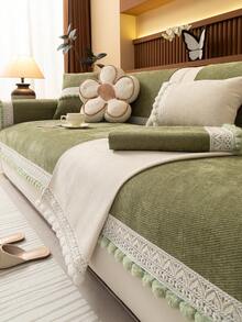 1 件四季沙发垫套，现代简约防滑沙发座垫，防尘可洗沙发套，柔软防褪色，宠物友好，适合 L 型沙发和 1/2/3/4 座沙发 - 綠色 - 查看 6