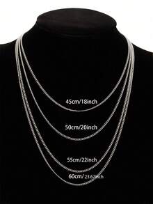 1pc Simplicity Stainless Steel Necklace Men's Simple Thin Neck Chain Jewelry