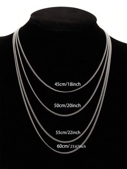 1pc Simplicity Stainless Steel Necklace Men's Simple Thin Neck Chain Jewelry