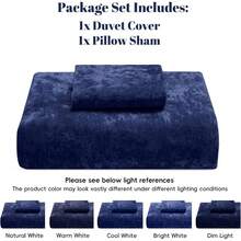 Queen Size 3pcs Ultra Soft Breathable Comforter Cover Set, Luxury Cozy Flannel Duvet Cover With Pillow Shams, 90" X 90", Dark Grey,  And  Bedding Collection - 海軍藍(無棉被) - 查看 6