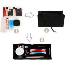 Purse Insert Organizer For  Book Tote Medium Bag Insert With Premium Felt And Multiple Pockets Large Black