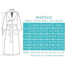 HEARTNICE Plush Long Hooded Robes Women, Soft Fluffy Womens Fleece Robe Thicker Warm Bathrobes - Burgundy - View 6