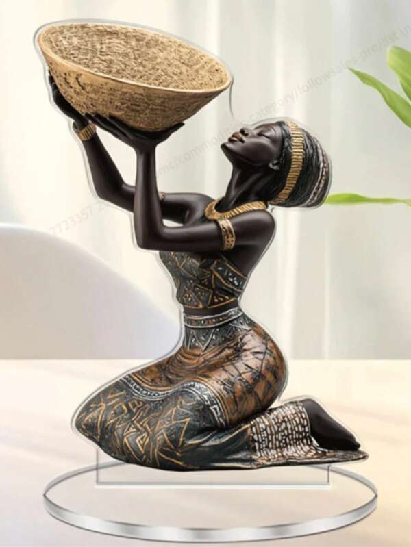 African Women Acrylic 2D Flat Desktop Decorative Figurines - Decorative Art Style, Inspirational Theme, Multipurpose, Acrylic 2D Flat, Desktop Placement - Best Home Decor Collectibles And Ideal Christmas Gifts