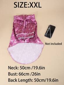 Pijama de mascota con estampado lindo y ligero de poliéster, adecuado para gatos y perros pequeños para usar en casa (no apto para perros grandes) - Morado - Ver 12