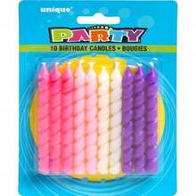 Pink Purple Spiral Birthday Candles - 10ct Vibrant Colors - Ideal For Birthday Parties Cake Decorations Wedding Celebrations Baby Shower Events And Special Occasions - Adds Fun And Colorful Touch To Any Dessert