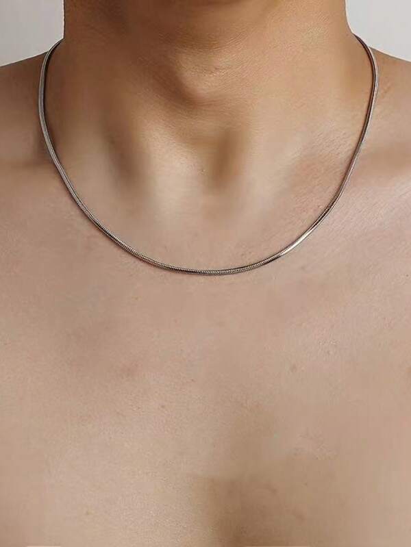 Collana semplice e alla moda per uomo, catena versatile a forma di osso di serpente, collana choker casual, catena per maglione da strada, collana minimalista per la clavicola