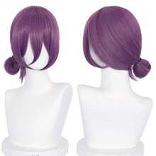 Purple Cosplay Wig For Women , Short Purple Anime Wigs With Bangs + Wig Cap For Halloween Costume Party,23351340 - Màu tím - Xem 1