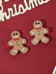 2pcs Christmas Cute Santa Claus/Antler/Gingerbread Man Hair Clips
