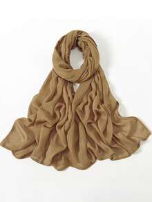 1 chiếc khăn trùm đầu bằng vải viscose màu trơn, thời trang, thoáng khí, nhẹ, đường viền may khóa đôi, khăn dành cho nữ, phù hợp cho mọi mùa để phối với váy. - Nhiều màu - Xem 25