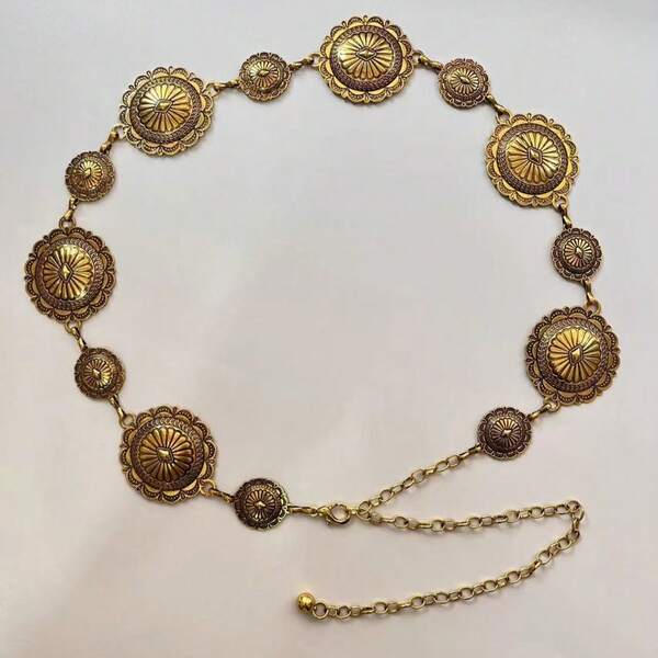 1 pieza Decoración de cintura de estrella de metal vintage, adecuada para vaqueros, faldas, vestidos, accesorio de moda