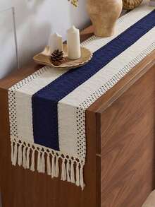 Boho Rustic Farmhouse Dining Table Runners , Dresser Runners Cover Top For Bedroom, Living Room Kitchen, Nightstand, End Table,Fall Thanksgiving Country Table Decor, Bridal Shower, Burlap Table Runner ,Beige Macrame Coffee Table Runners ,Suitable For Bedside Table TV Microwave Washing Machine Refrigerator Dust Cover