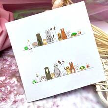 LANGFON Cats Dogs Clear Stamps For Card Making Row Of Cute Animals Front And Back Rubber Stamps Cat Pets Transparent Silicone Seals For Gift Card DIY Scrapbooking Embossing Cards Album Craft Supplies#SSDD B BJNHMJ