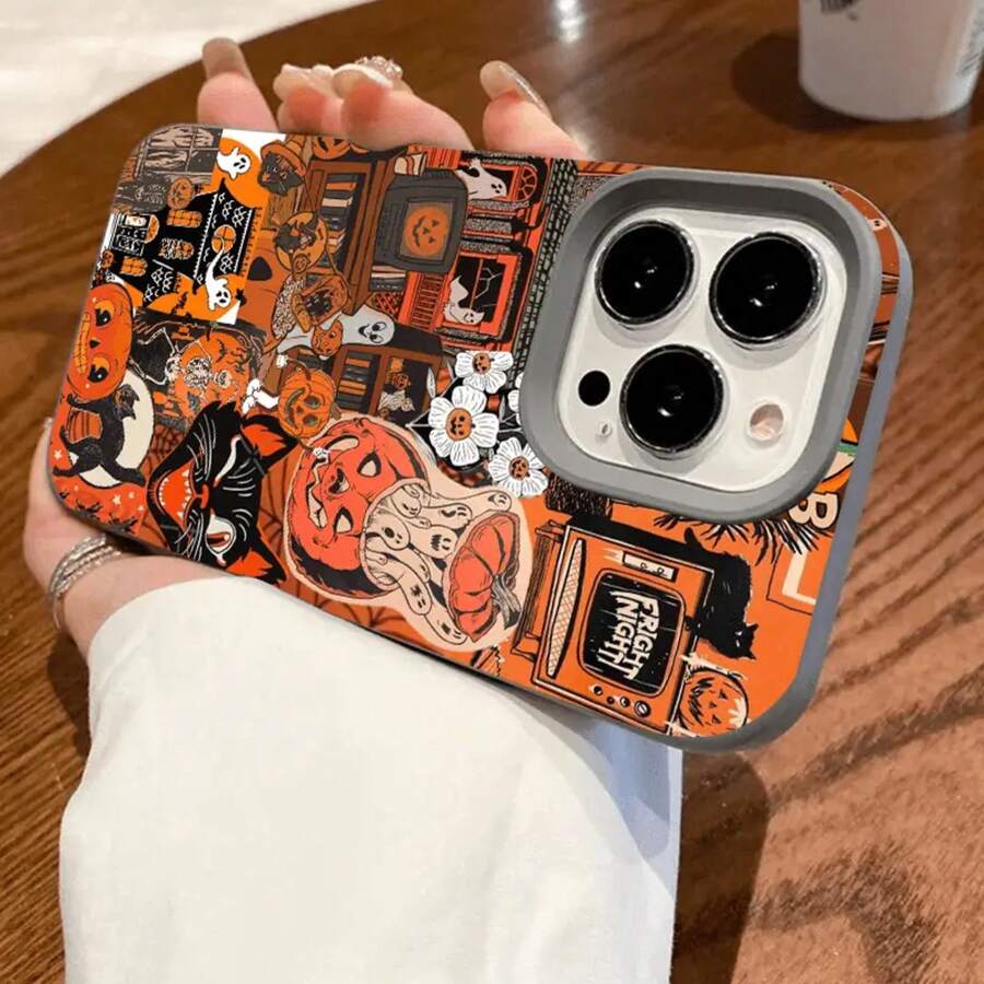 Funda protectora de alta calidad con orificios grandes y resistente a golpes, compatible con los modelos 17, 16, 15, 14, 13, 12 y 11 Plus Pro. Colores: negro clásico, morado, gris y blanco. Funda suave. Ideal para Halloween y Acción de Gracias. QY84. Resistente a golpes. ¡Perfecta para las fiestas! - Gris - Ver 1