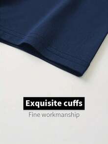 Áo thun ngắn tay ôm sát thoải mái dành cho nam, thích hợp cho chạy bộ, tập gym, thể thao, mùa hè. - Màu xanh hải quân - Xem 5