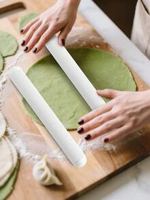 1支擀面杖（10.62英寸）——翻糖蛋糕面团擀面杖，厨房擀面杖，浮点排气擀面杖，适用于面团、披萨、馅饼、糕点、意面、饼干、翻糖等——不粘排气表面设计和立体浮点结构，可拆卸设计，易于清洁——家庭厨房、烘焙店、节日晚餐必备的厨房烘焙用具