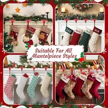 Stocking Holders Mantle Set Of 2, Heavy Weighted Metal Stocking Holders Hangers Low Profile Stocking Hooks Bases Fireplace Table Xmas Holiday Party Decoration, Black