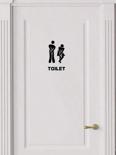 1pc PVC Wall Sticker, Funny Waterproof Removable Toilet Seat Entrance Sign Decal Bathroom Door Decor,Toilet Sticker,Stickers,Wall Decor, Vinyl Decal For Home Decorations,Spring Decoration Items Refresh Your Home,Rama Decoration Stickers,Wall Decor,Stickers,Wall Stickers,Room Decor,Home Decor,Wallpapers,Door Stickers