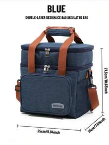 Duża torba termiczna na lunch, przenośna torba termiczna o dużej pojemności, przenośna torba termiczna na lunch, torba termiczna na lunch, torba termiczna na lunch, torba podróżna, piknik, szkoła, praca, kemping, biuro, dziewczęta, chłopcy, studenci, niezbędne w podróży, artykuły szkolne, niezbędne na studia, torba termiczna na lunch na święta