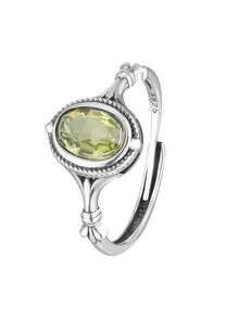 7*5mm Natural Gems Moonstone/Opal Stone Ring Aquamarine/Garnet/Diopside/Lapis S925 Sterling Silver Women's Jewelry Valentine's Day Gift Never Fade Valentines