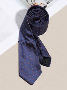 1pc Men's Casual Polka Dot Pattern Necktie, Minimalist Style Suitable For Suits, Work, Parties, Outings, And Travel