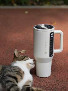 hydrojug Original Traveler - 32oz 40oz Water Bottle With Handle & Flip Straw - Fits In Cup Holder, Leak Resistant Tumbler-Reusable Insulated Stainless Steel & Rubber Base - Gifts For Women & Men, - Cream - 查看 4