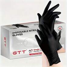 100 Disposable Black Nitrile Gloves For Household Hygiene And Cleaning., Cleaning Supplies, Home Sanitation, Flexible Design, Snug Fit, Highquality Nitrile, Household Use, Cleaning Professionals