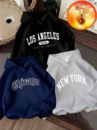 Conjunto de 3 sudaderas con capucha con gráficos divertidos para niño preadolescente, cálido y cómodo para otoño/invierno