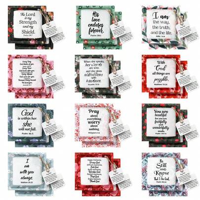 Pocket Prayer Quilt With Cross Inside, Mini Handwritten Prayer Quilt, Handmade Square Pocket Quilt, Christian Encouragement Gifts For Friends And Family, Thanksgiving, Christmas, Pastor, And Appreciation Gifts