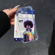 Funda transparente con diseño espacial. Compatible con las series 5, 6, 6S, 6 Plus, 8, SE2, SE3, X, XS, XR, XS, 11, 11 Pro, 12, 12 Pro, 13, 15, 14 y 17. Funda protectora transparente de cuatro esquinas antigolpes para phone 17, 16 y 15 (ideal para San Valentín) - Colores mixtos 1 - Ver 7