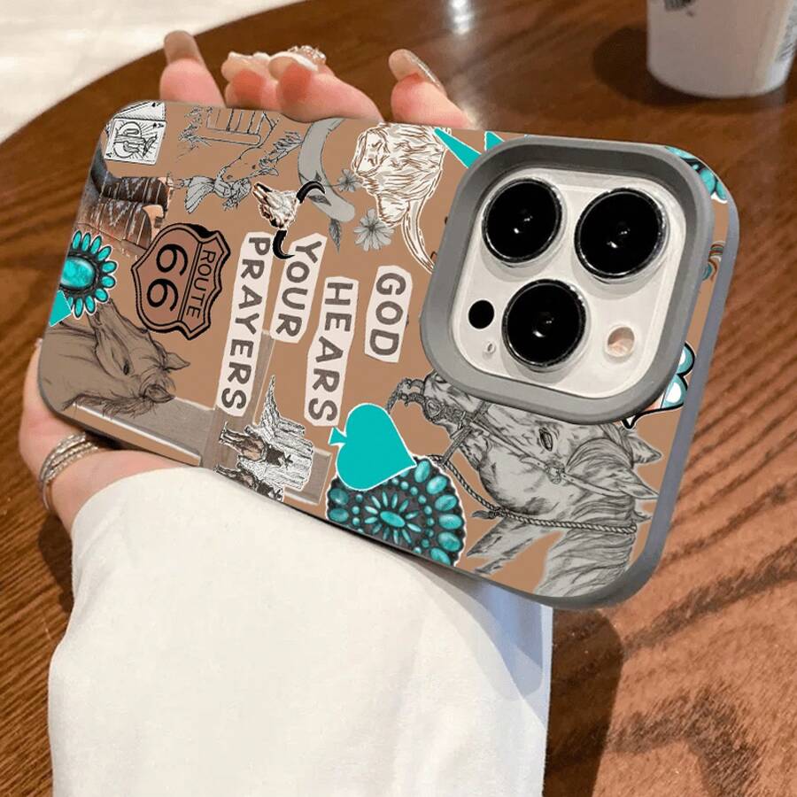 Funda protectora suave de alta calidad con orificios grandes, compatible con los modelos phone 17, 16, 15, 14, 13, 12 y 11 Plus Pro. Disponible en negro clásico, morado, gris y blanco. Ideal para Halloween y Acción de Gracias. - Gris - Ver 1